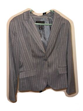 New York & Company Gray Pinstripe Blazer